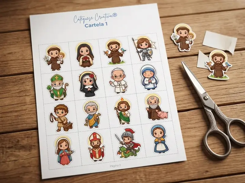 Mockup das Figurinhas para Impressão